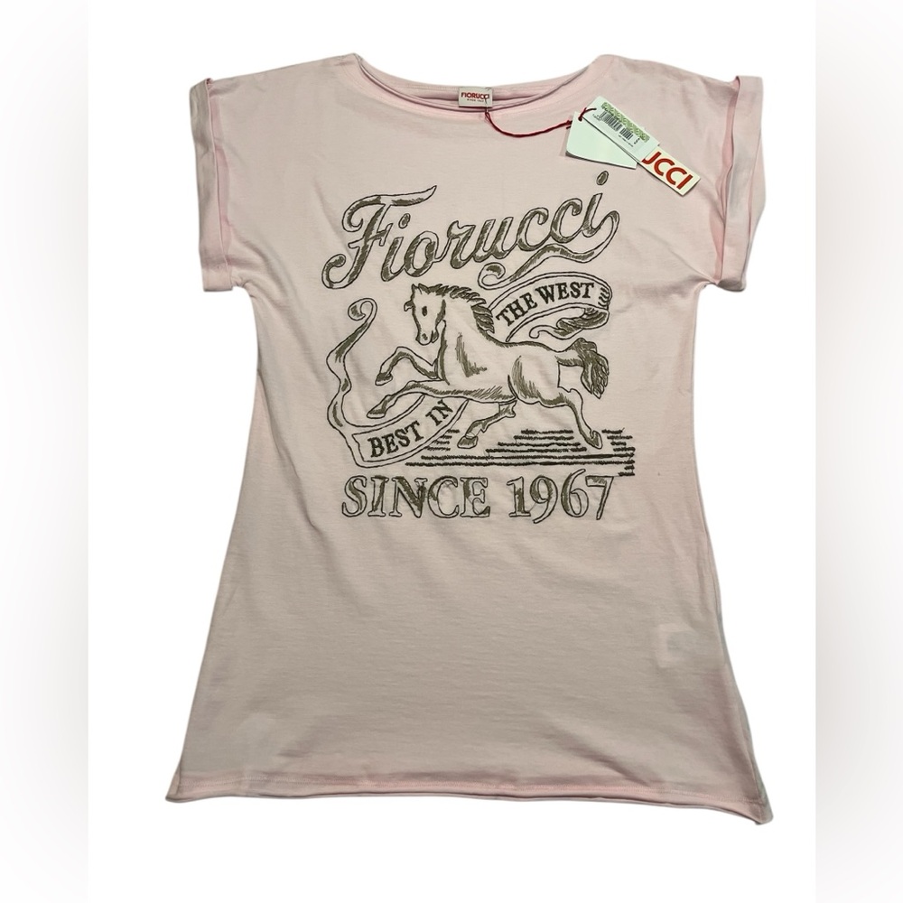 NWT Fiorucci Hard To Find Best In The West Pink Horse Tee Size S